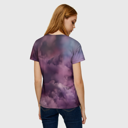 Женская футболка 3D с принтом Разноцветный клуб дыма, вид сзади #2