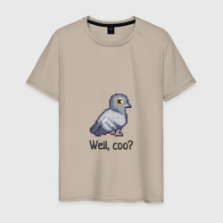 Мужская футболка хлопок The confused pigeon - pixels