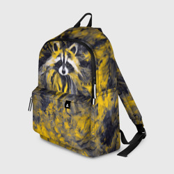 Рюкзак 3D Абстрактный желтый енот в стиле арт