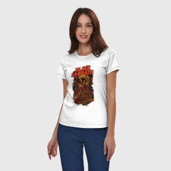 Женская пижама с белой футболкой хлопок Черный саббат - фото 2