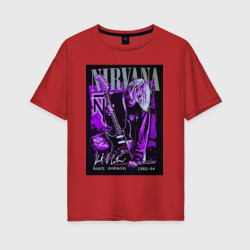 Женская футболка хлопок Oversize Nirvana band