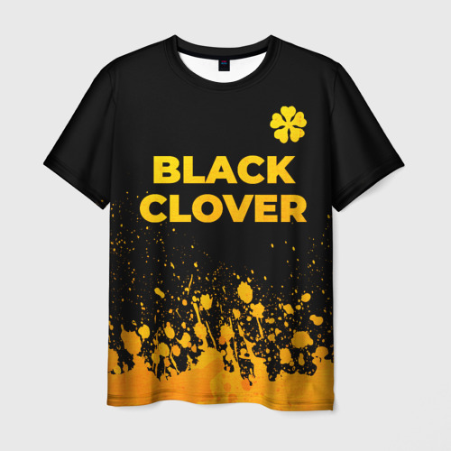 Мужская футболка 3D Black Clover - gold gradient: символ сверху, цвет 3D печать