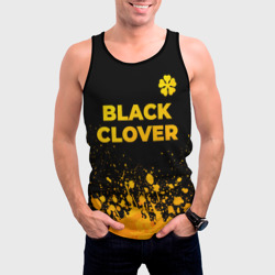 Мужская майка 3D Black Clover - gold gradient: символ сверху - фото 2