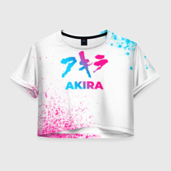 Женская футболка Crop-top 3D Akira neon gradient style