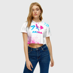 Женская футболка Crop-top 3D Akira neon gradient style - фото 2