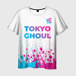 Мужская футболка 3D Tokyo Ghoul neon gradient style: символ сверху