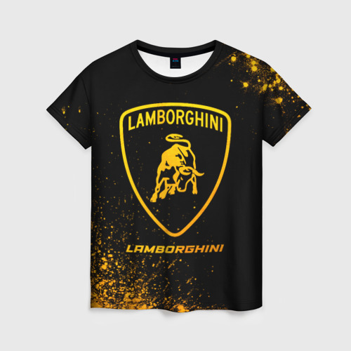 Женская футболка 3D Lamborghini - gold gradient, цвет 3D печать