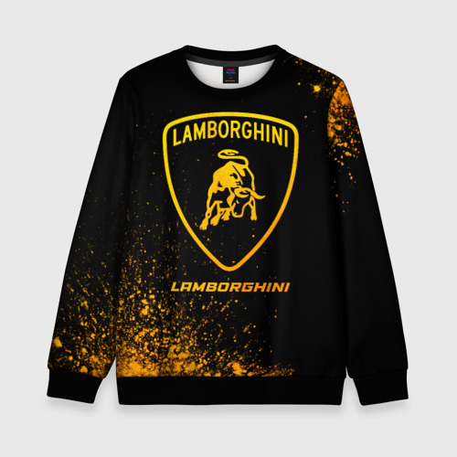 Детский свитшот 3D Lamborghini - gold gradient, цвет 3D печать