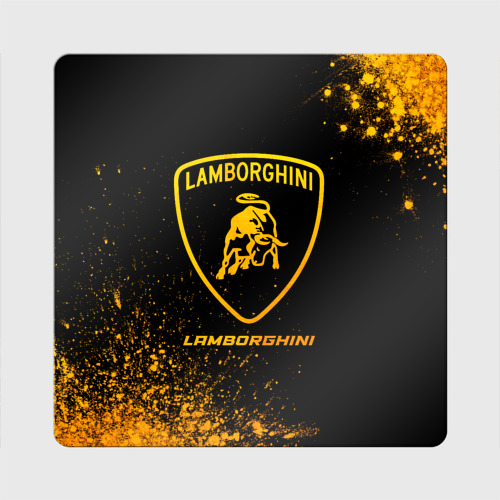 Магнит виниловый Квадрат Lamborghini - gold gradient