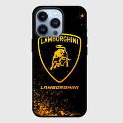 Чехол для iPhone 13 Pro Lamborghini - gold gradient