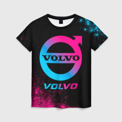 Женская футболка 3D Volvo - neon gradient