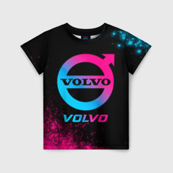 Детская футболка 3D Volvo - neon gradient