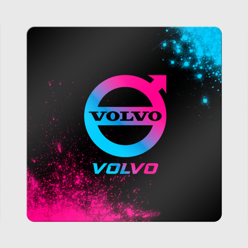 Магнит виниловый Квадрат Volvo - neon gradient