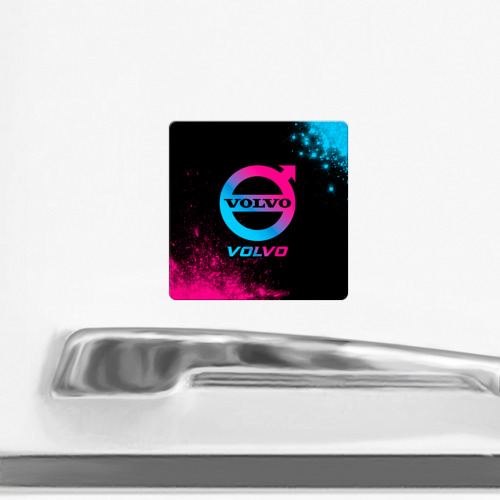 Магнит виниловый Квадрат Volvo - neon gradient - фото 2