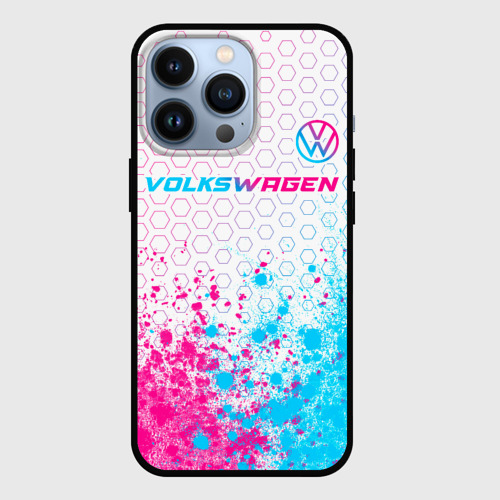 Чехол для iPhone 13 Pro Volkswagen neon gradient style: символ сверху