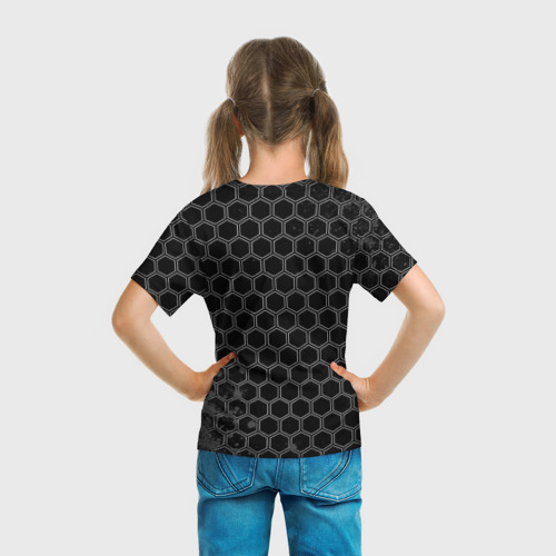 Детская футболка 3D с принтом Need for Speed glitch на темном фоне: надпись, символ, вид сзади #2