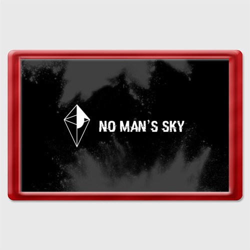 Магнит 45*70 No Man's Sky glitch на темном фоне: надпись и символ, цвет красный