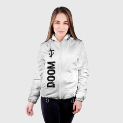 Женская куртка 3D Doom glitch на светлом фоне: по-вертикали - фото 2