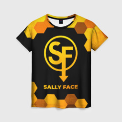 Женская футболка 3D Sally Face - gold gradient