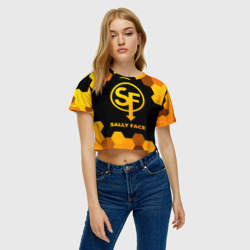 Женская футболка Crop-top 3D Sally Face - gold gradient - фото 2