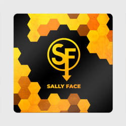 Магнит виниловый Квадрат Sally Face - gold gradient