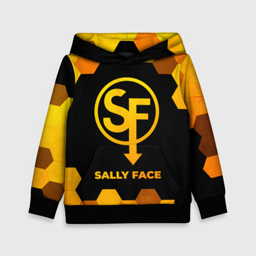 Детская толстовка 3D Sally Face - gold gradient, цвет черный
