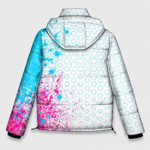 Мужская зимняя куртка 3D The Sims neon gradient style: по-вертикали, цвет черный - фото 2