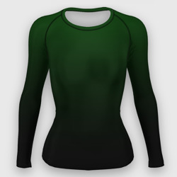 Градиент чёрно-зеленый – Женский рашгард 3D с принтом купить