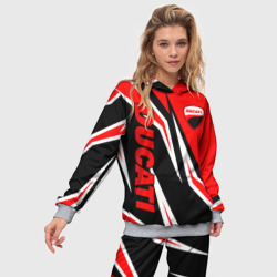 Женский костюм с толстовкой 3D Ducati - red stripes - фото 2
