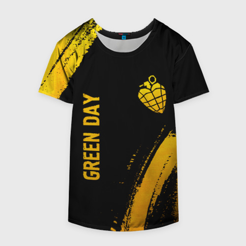 Накидка на куртку 3D Green Day - gold gradient: надпись, символ, цвет 3D печать - фото 4