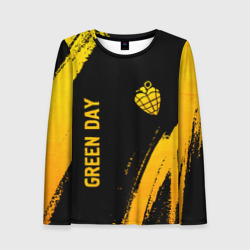 Женский лонгслив 3D Green Day - gold gradient: надпись, символ