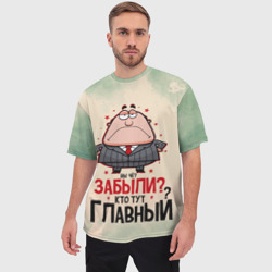 Мужская футболка oversize 3D Злой Босс - фото 2