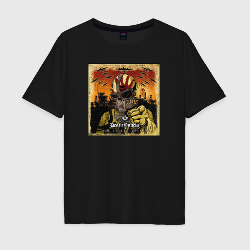 Мужская футболка из хлопка оверсайз с принтом Обложка альбома War Is the Answer группы Five Finger Death Punch, вид спереди №1