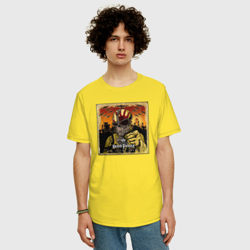 Мужская футболка хлопок Oversize Обложка альбома War Is the Answer группы Five Finger Death Punch, цвет желтый - фото 3