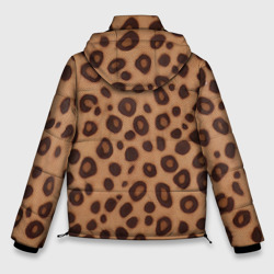 Куртка с принтом Шкура леопарда коричневая для мужчины, вид сзади №1. Цвет основы: черный