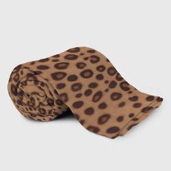 Плед с принтом Шкура леопарда коричневая для любого человека, вид спереди №2. Цвет основы: 3d (велсофт)