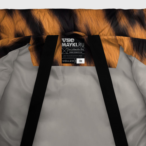 Зимняя куртка для мальчиков 3D с принтом Шкура тигра коричневая, фото #5