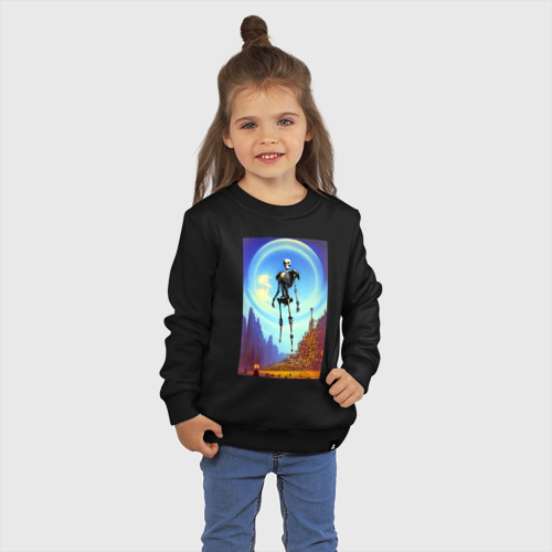 Детский свитшот хлопок с принтом Призрак древнего города - нейросеть, фото на моделе #1