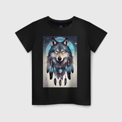 Шаман волк – Детская футболка хлопок с принтом купить со скидкой в -20%