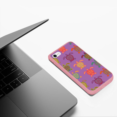 Чехол для iPhone 6/6S матовый с принтом Разноцветные морские черепахи, фото #5