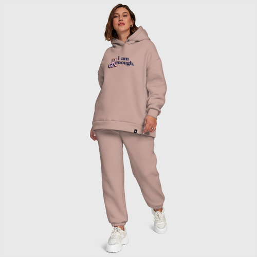 Женский костюм хлопок Oversize I am Kenough Ken Barbie, цвет пыльно-розовый - фото 6