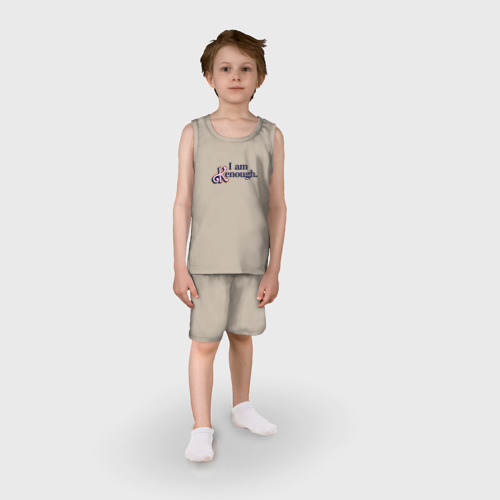 Детская пижама с шортами хлопок I am Kenough Ken Barbie, цвет миндальный - фото 3