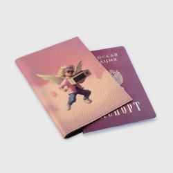 Обложка для паспорта матовая кожа Ангел с бумбоксом - фото 2