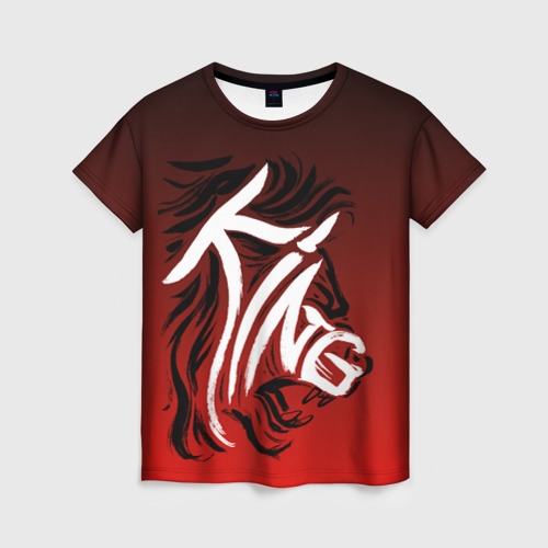 Женская футболка 3D с принтом Lion - king, вид спереди #2