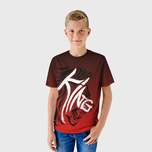Детская футболка 3D с принтом Lion - king, фото на моделе #1