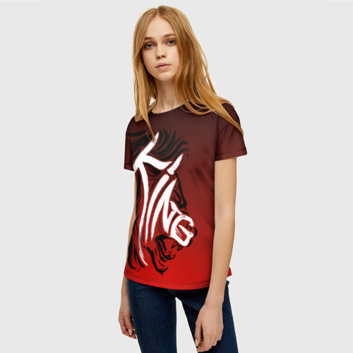 Женская футболка 3D с принтом Lion - king, фото на моделе #1