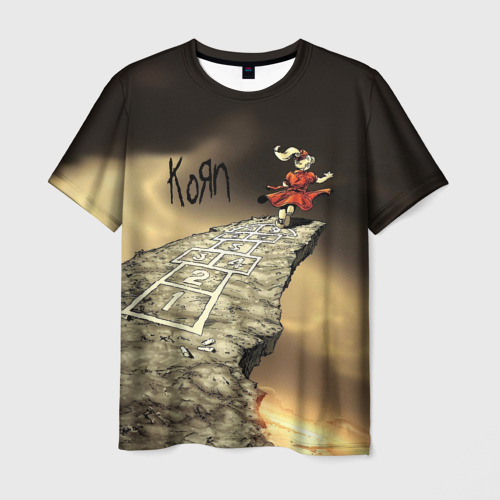 Мужская футболка с принтом Korn обложка альбома Follow the Leader, вид спереди №1