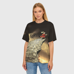 Женская футболка oversize 3D Korn обложка альбома Follow the Leader - фото 2