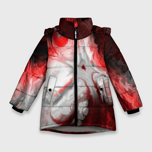 Зимняя куртка для девочек 3D с принтом 50 оттенков абстракции, вид спереди #2