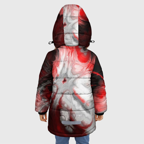 Зимняя куртка для девочек 3D с принтом 50 оттенков абстракции, вид сзади #2